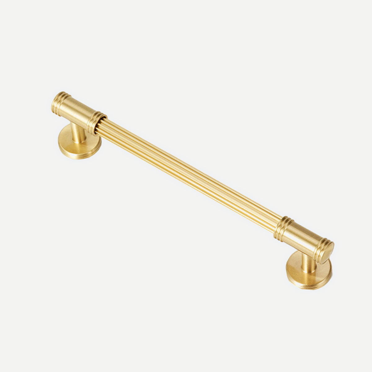 Brushed Brass Fluted Cabinet Handle - 192mm hole centres