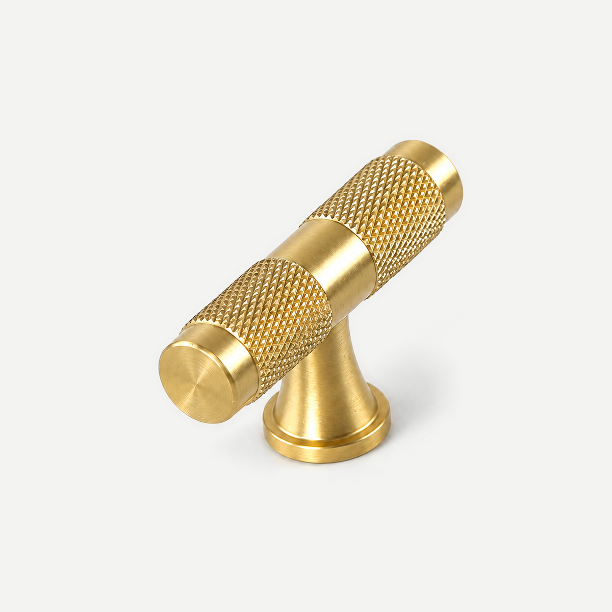 Brushed gold fine knurled cabinet T-knob 5cm