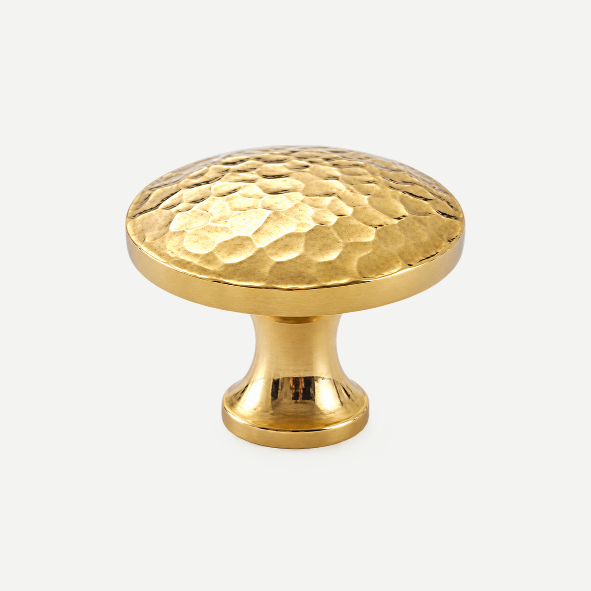 Hammered flat round brass cabinet knob28mm - single product