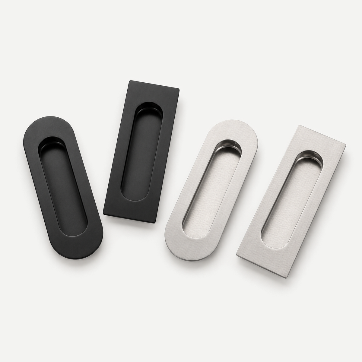 Stainless steel flush pull120x40mm - two colours and two outer shapes hero