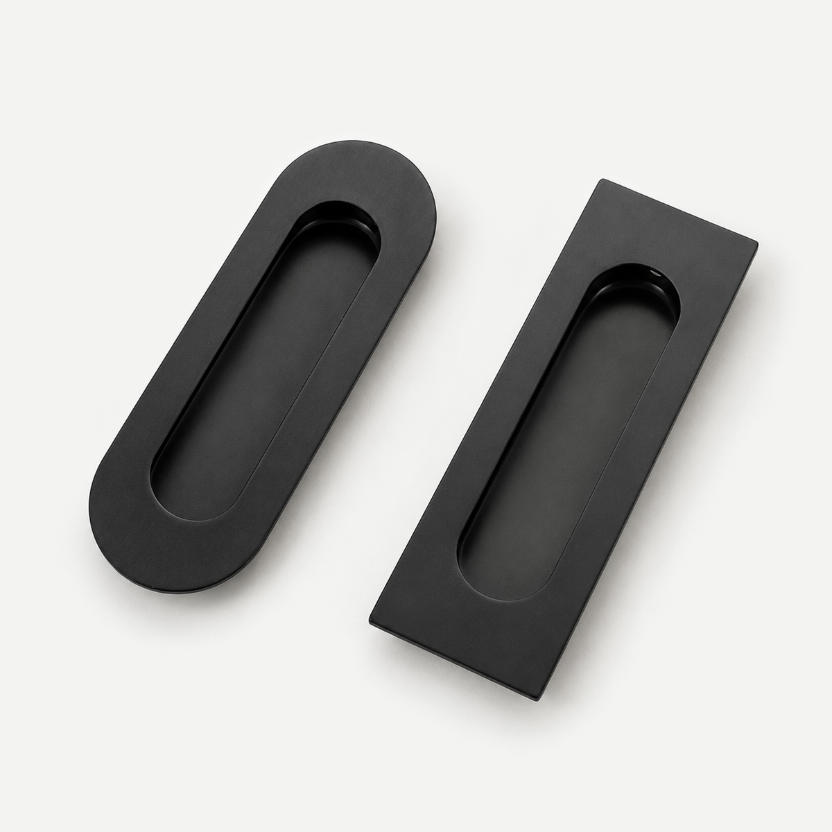 Stainless steel flush pull120x40mm - Black two outer shapes