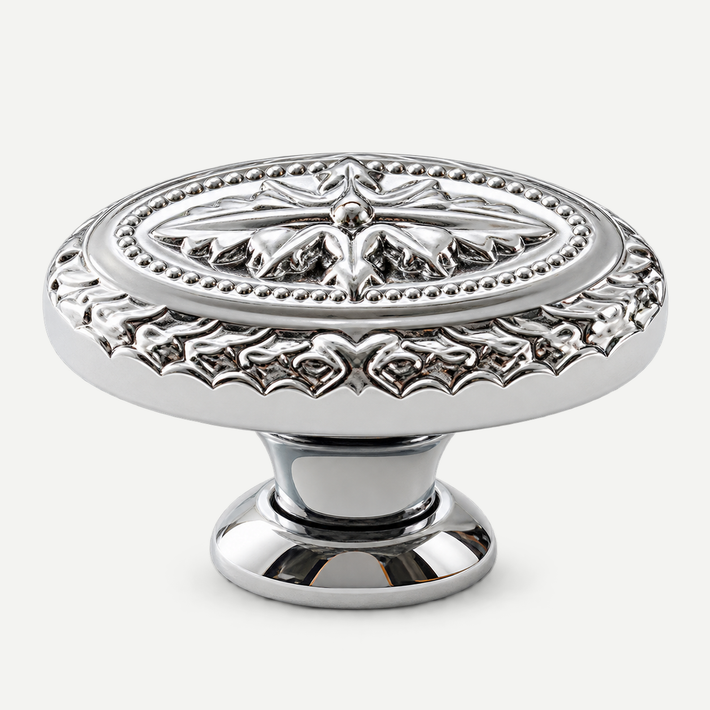 Silver oval cabinet knob - single item