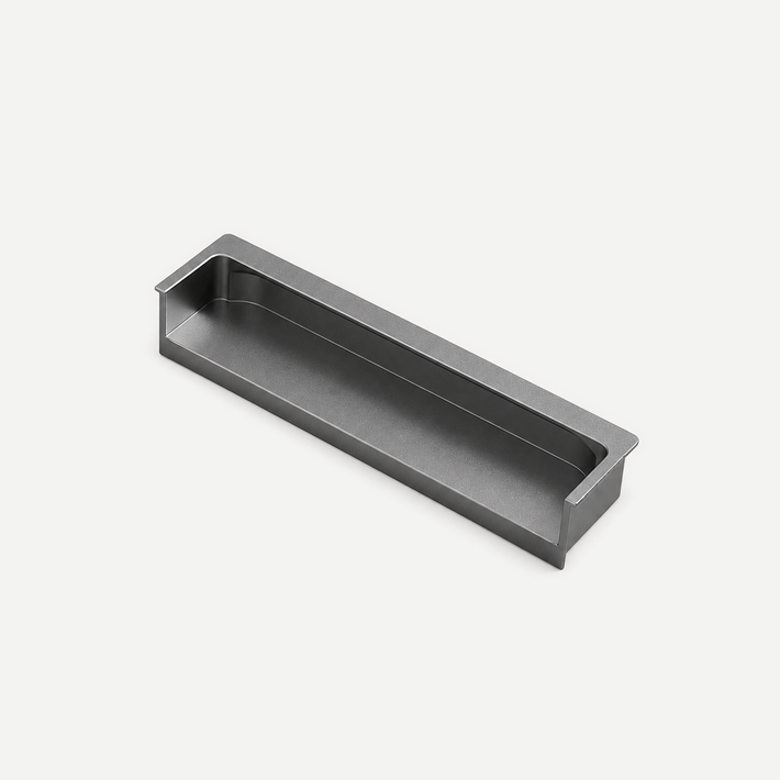 Alloy cabinet flush pull - Gunmetal120mm single