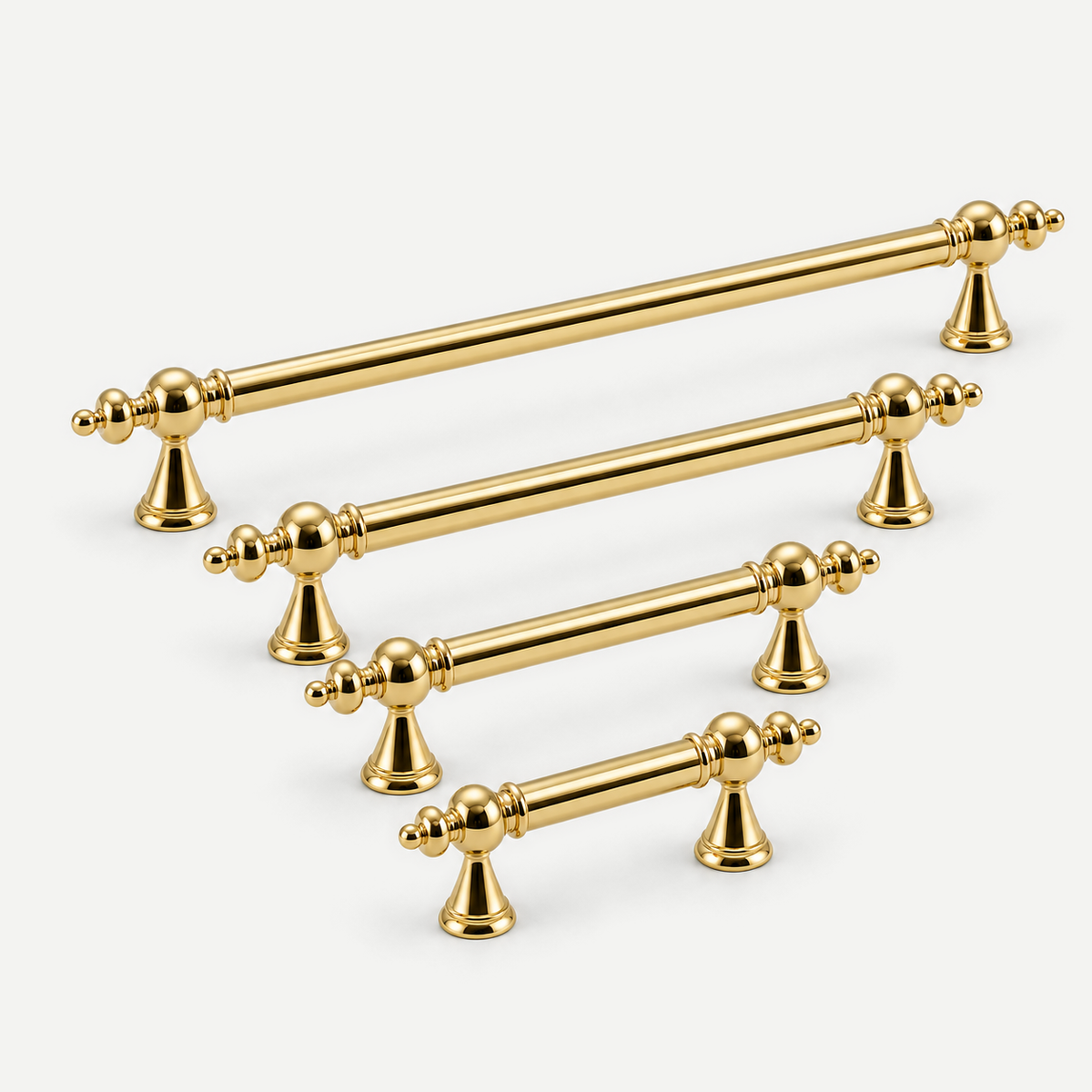 Polished gold ornate cabinet handle complete size range 96mm 128mm 160mm 224mm