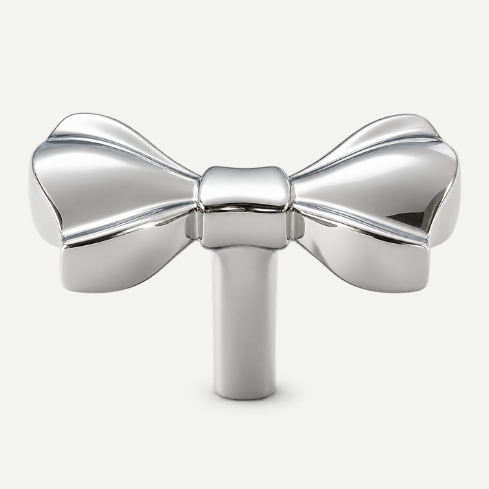 Silver French bow cabinet knob43mm - single item