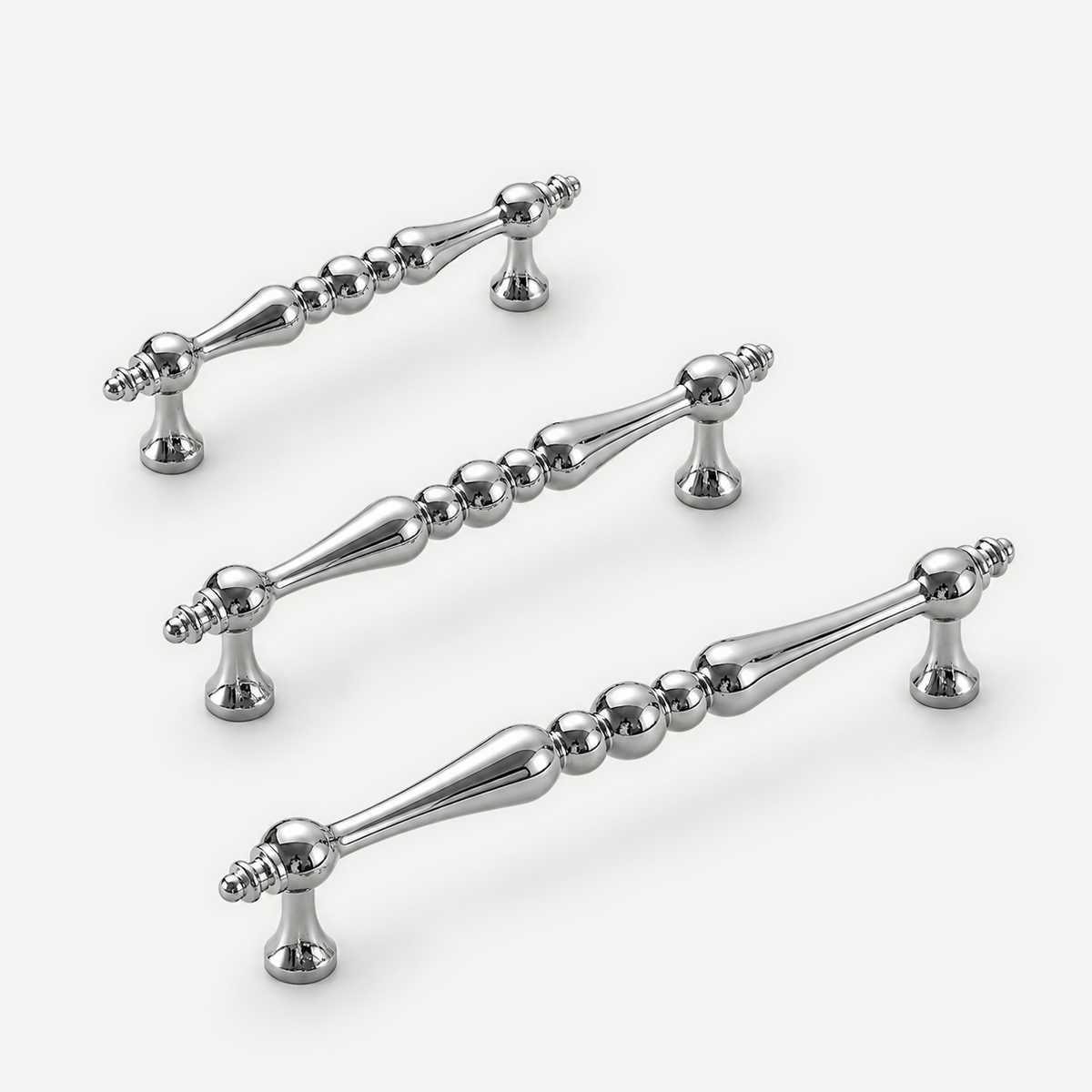 Silver cabinet handles - 96mm 128mm and 160mm hole spacing