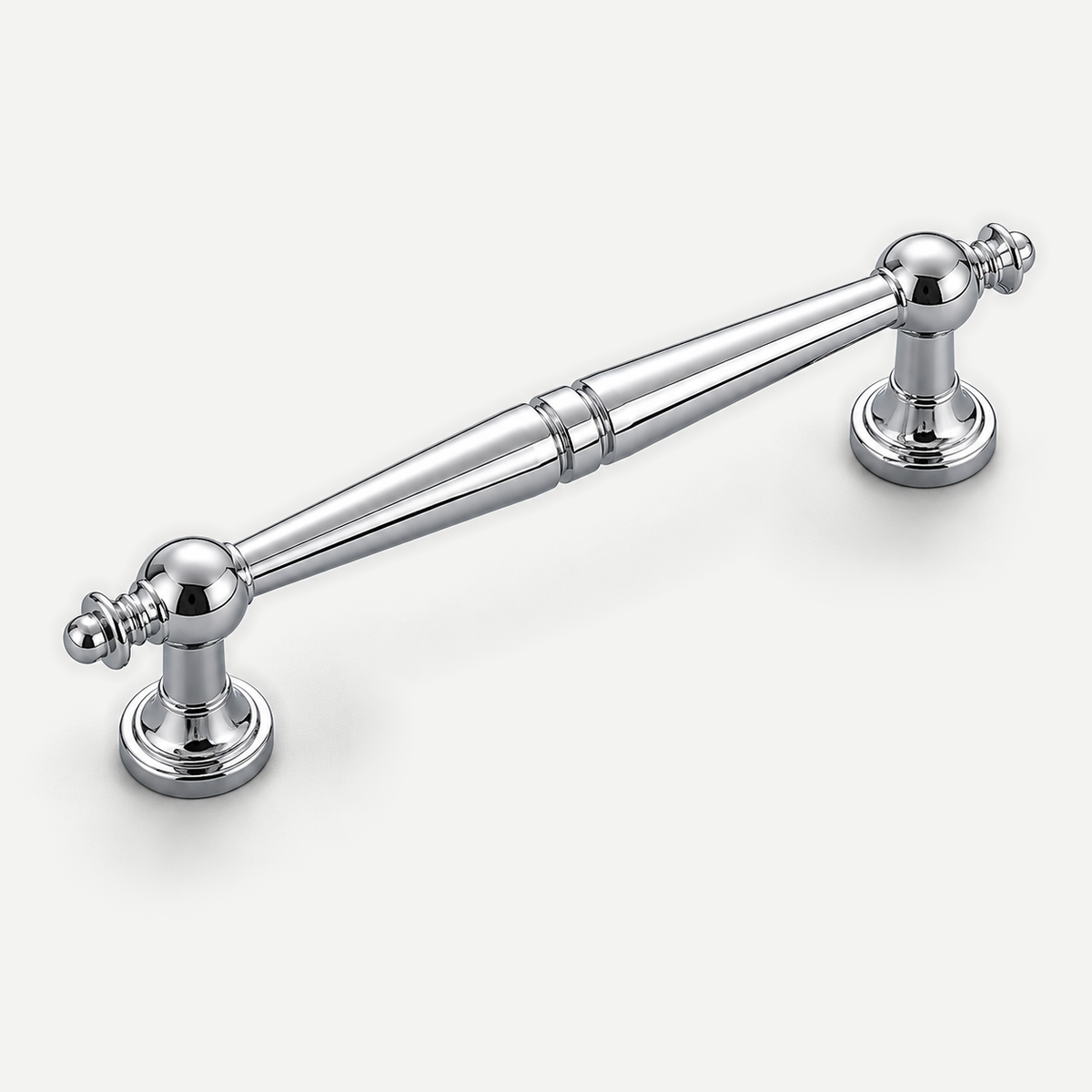 Silver spindle cabinet pull - 96mm hole spacing