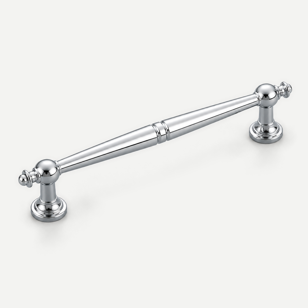 Silver spindle cabinet pull - 160mm hole spacing