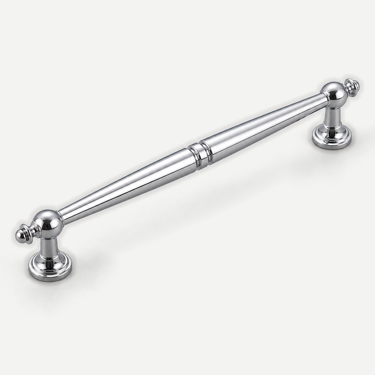 Silver spindle cabinet pull - 224mm hole spacing