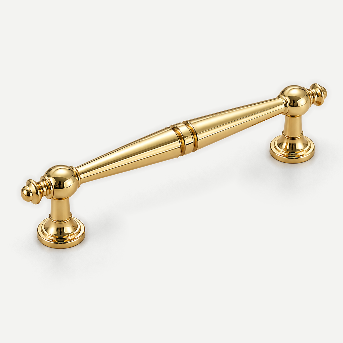 Gold spindle cabinet pull - 96mm hole spacing