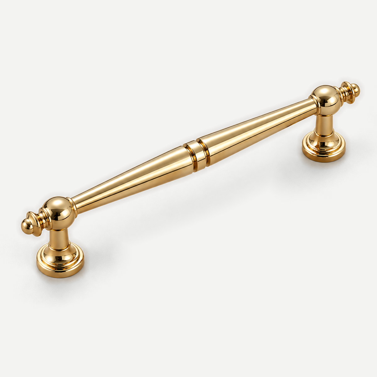 Gold spindle cabinet pull - 128mm hole spacing