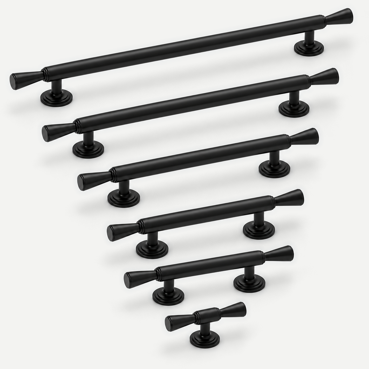 Black cabinet handles - all six full length options