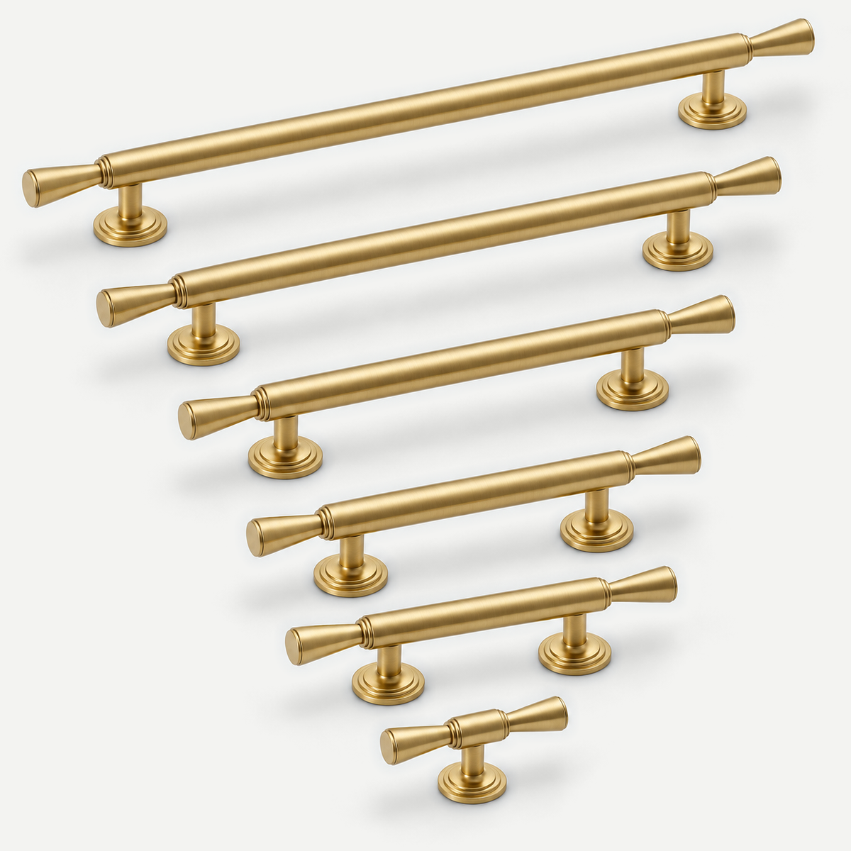 Copper cabinet handles - all six full length options