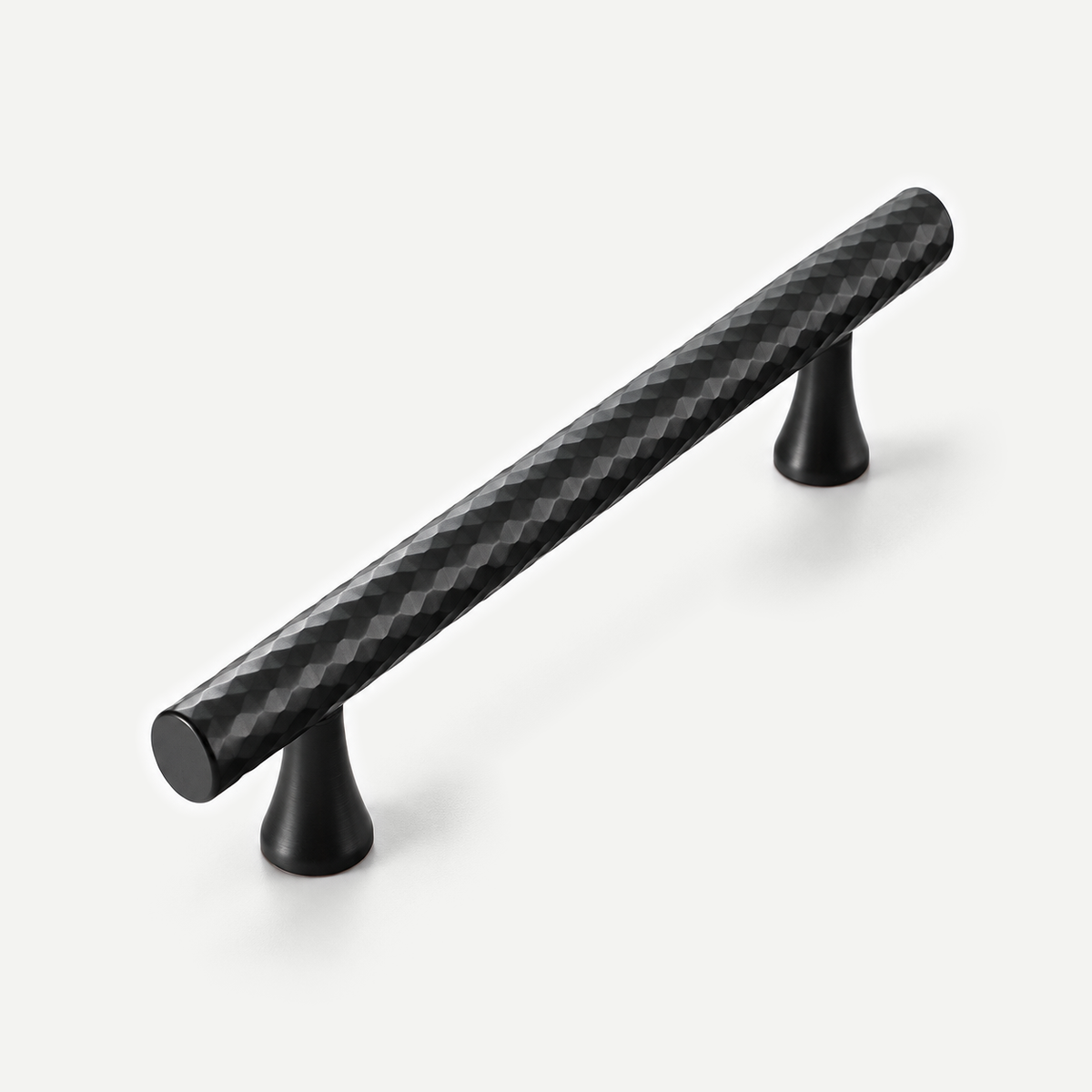 Black diamond knurled cabinet pull handle 148mm