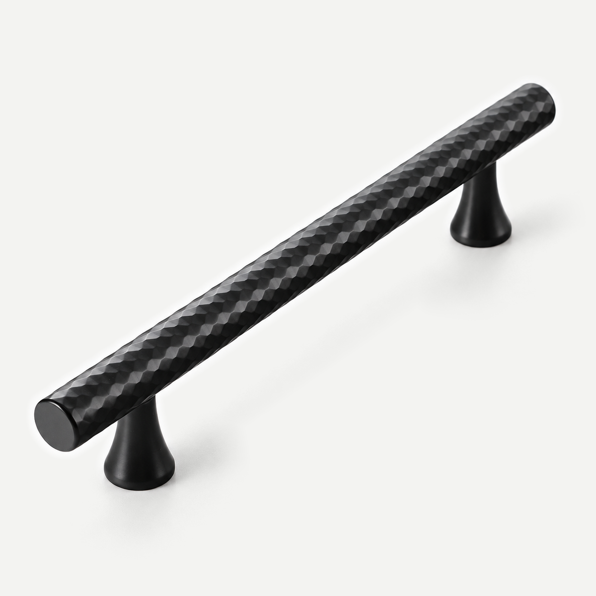 Black diamond knurled cabinet pull handle 178mm