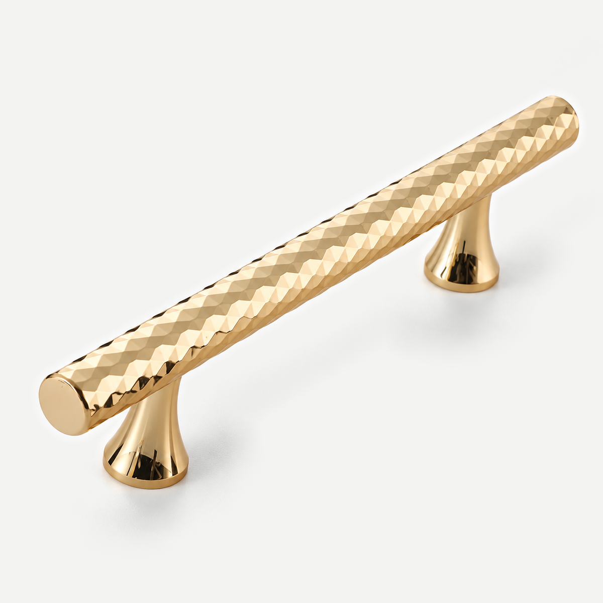 Gold diamond knurled cabinet pull handle 178mm