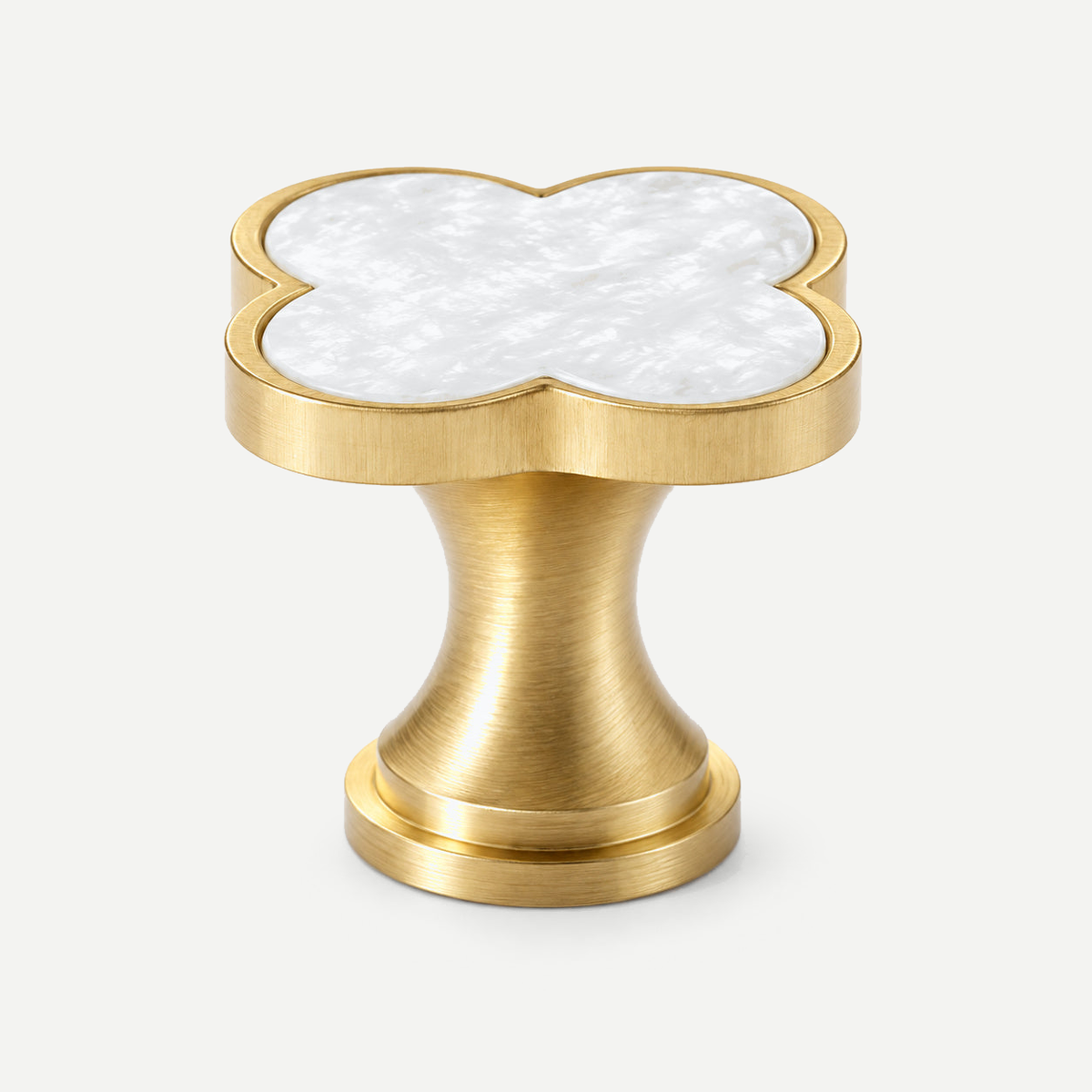 Four-leaf clover cabinet knob - Glaze White single