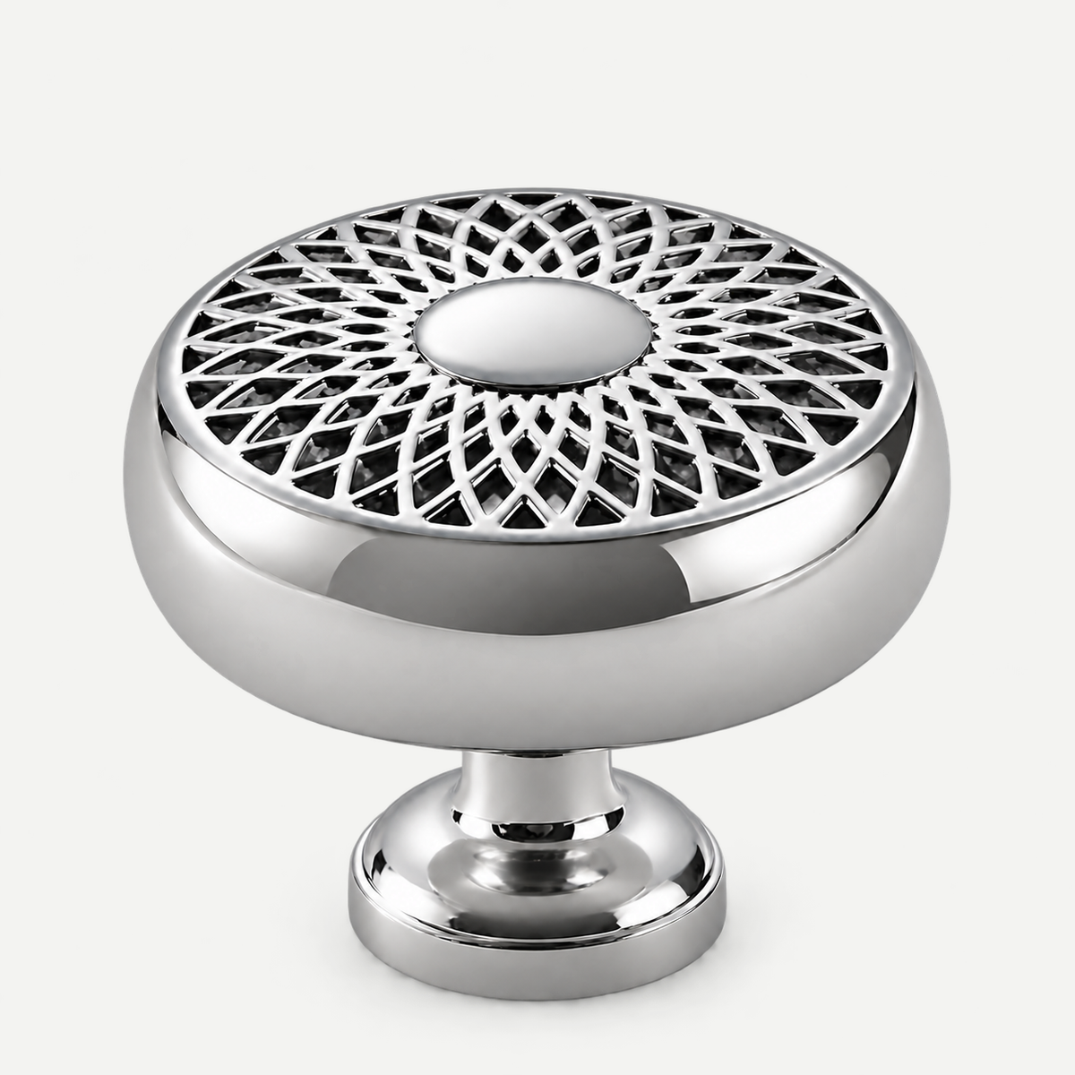 Vela silver mesh brass cabinet knob - single32mm
