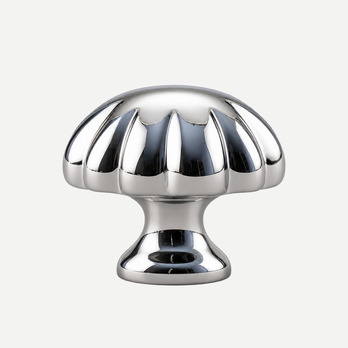 Polished chrome pumpkin cabinet knob32mm - side elevation