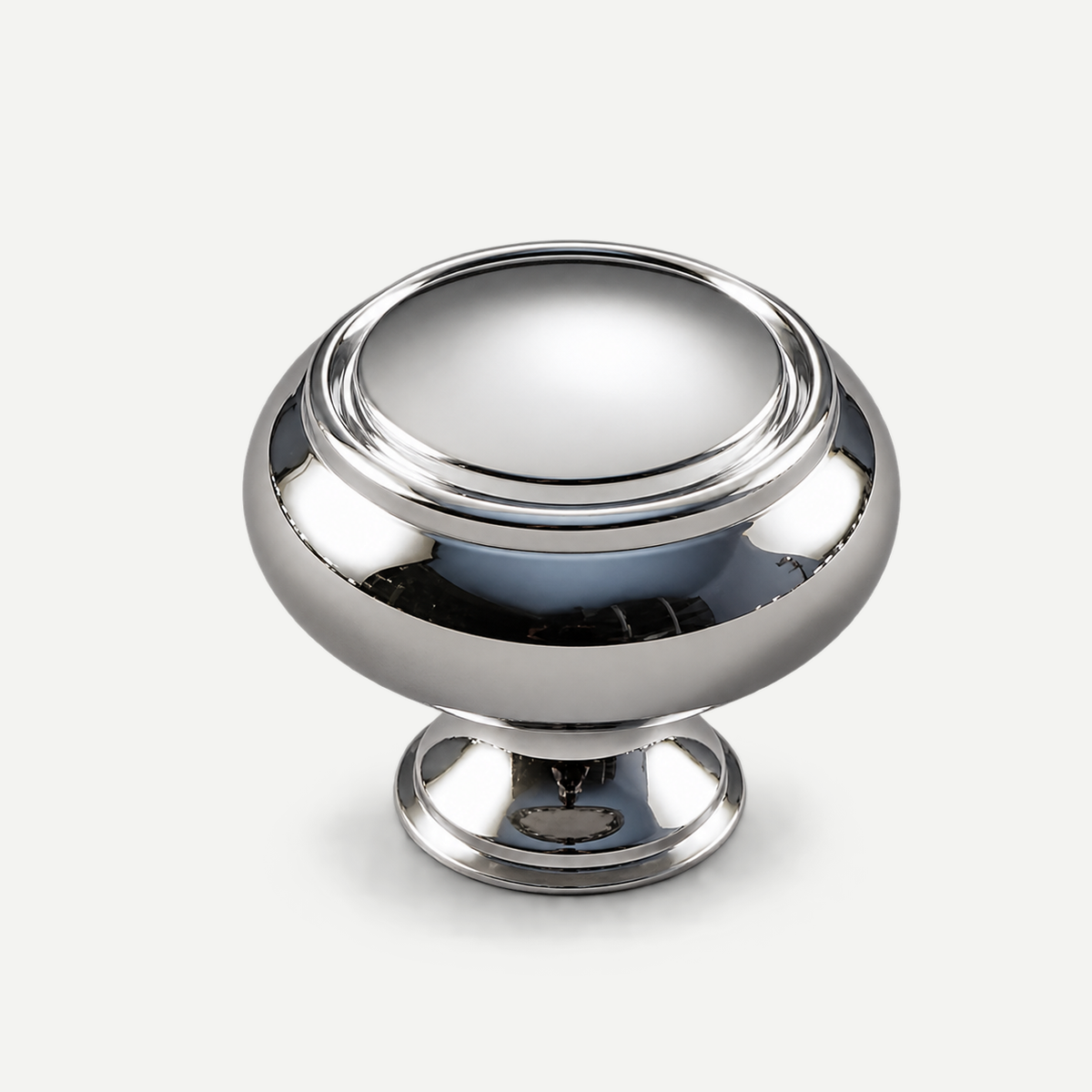 Polished chrome round cabinet knob30mm - single product hero