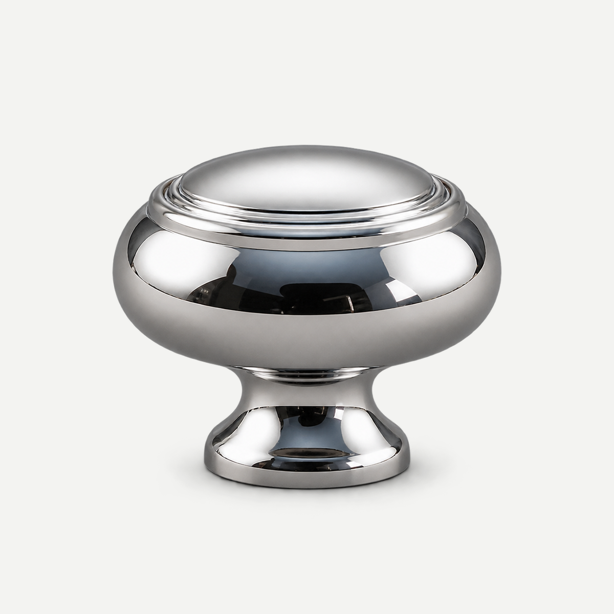 Polished chrome round cabinet knob30mm - side profile