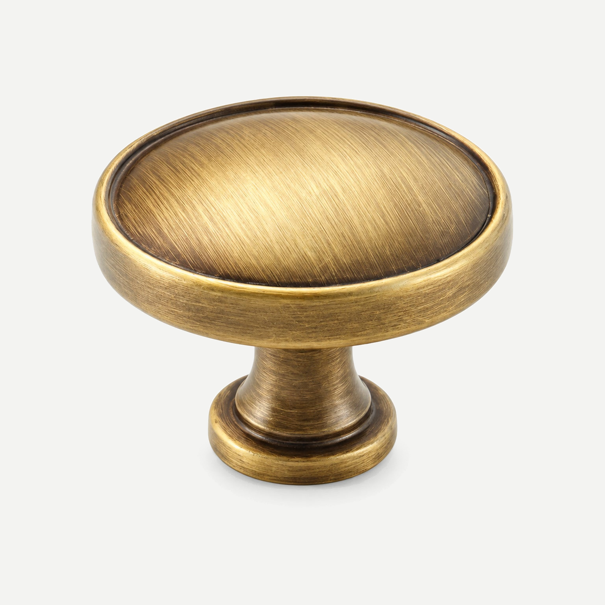 Antique brass plain round knob - main product view
