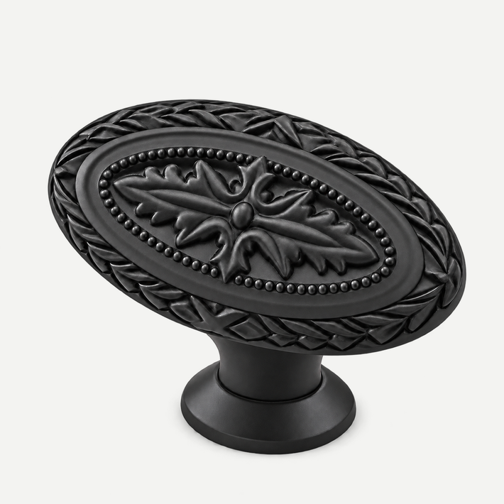 Pebble oval knob - Black single item