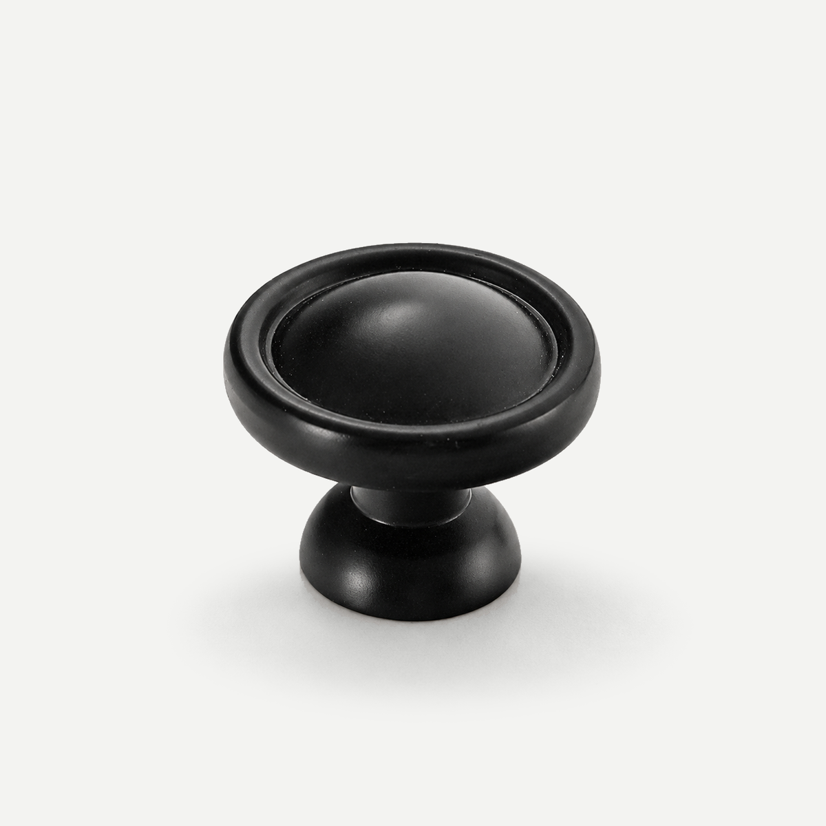 Matte Black Brass Cabinet Round Knob 1-Hole Mount - Single knob