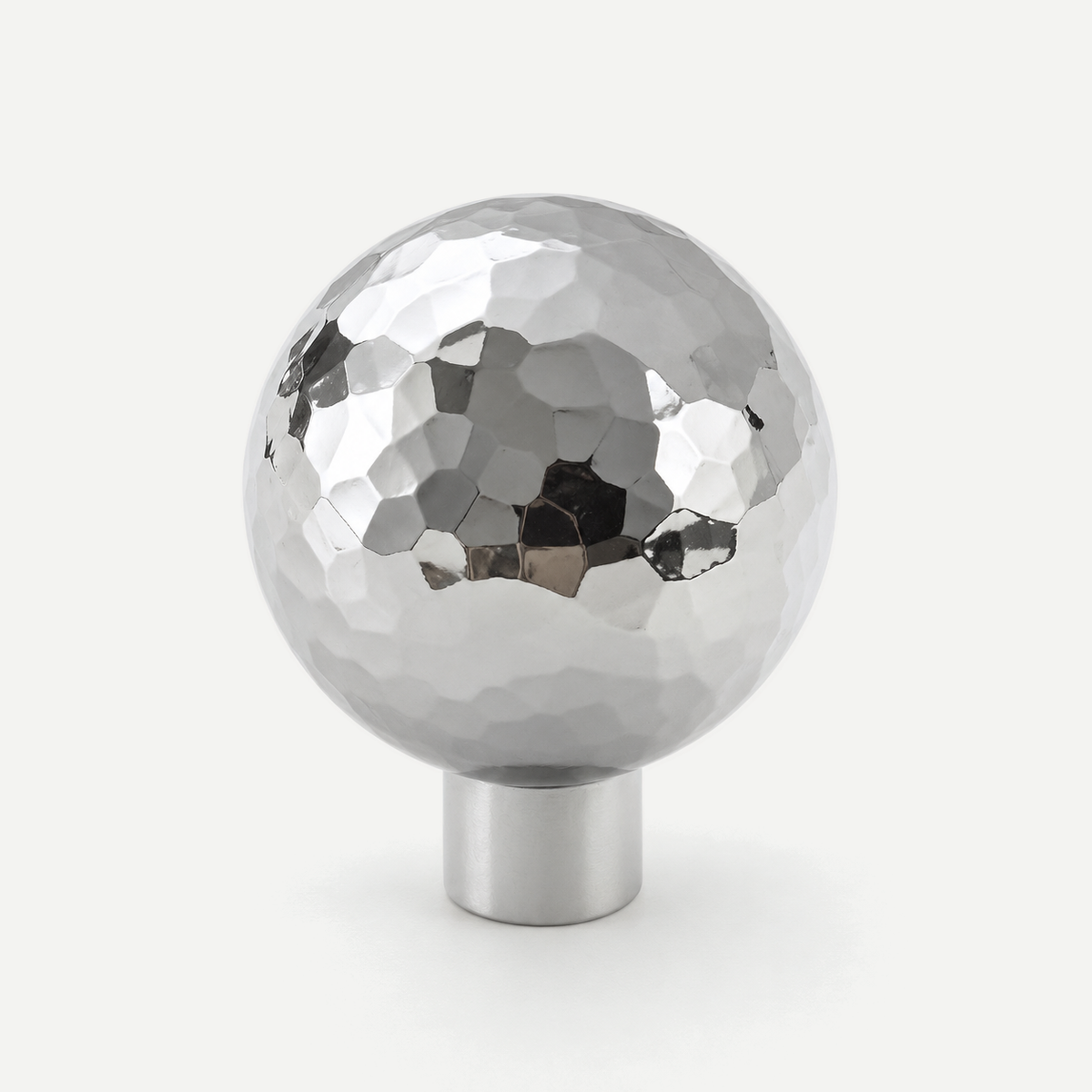Hammered silver ball cabinet knob - 25mm single product view