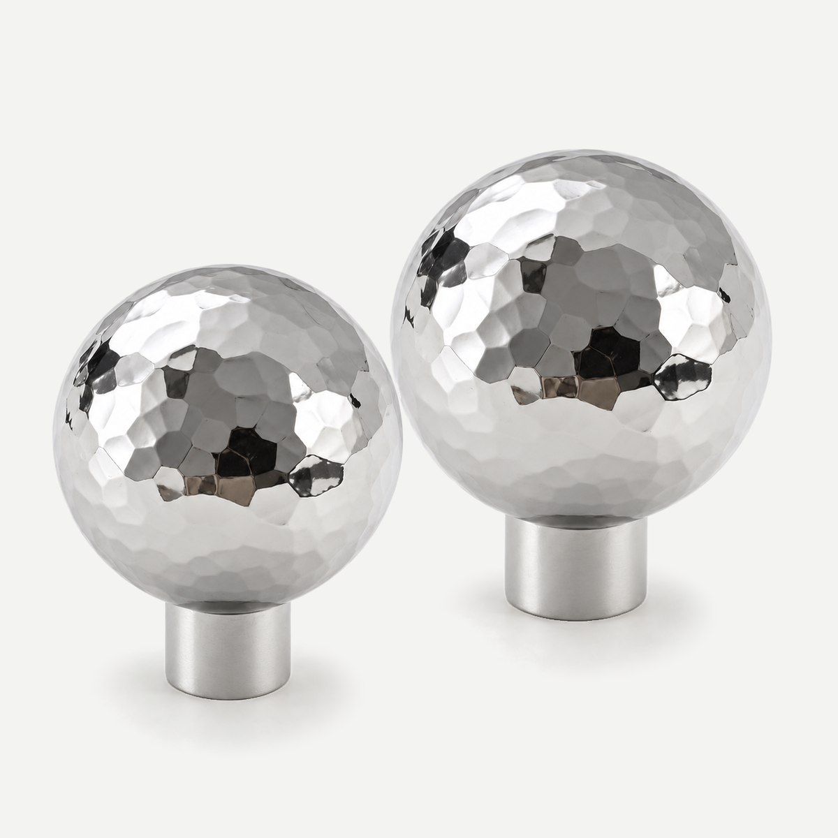 Hammered silver ball cabinet knobs - actual25mm and27mm sizes