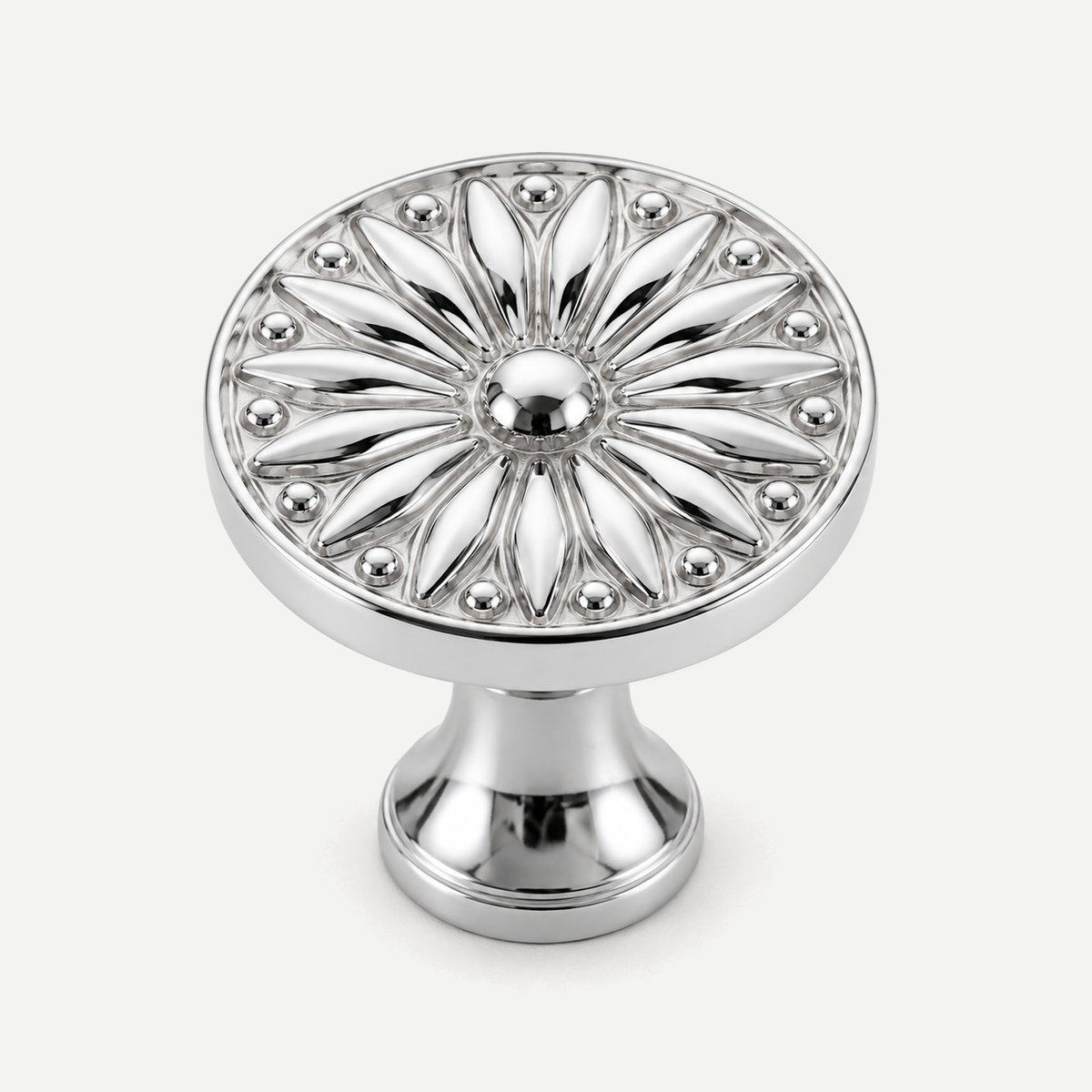 Sunburst cabinet knob - Bright Chrome - single product view