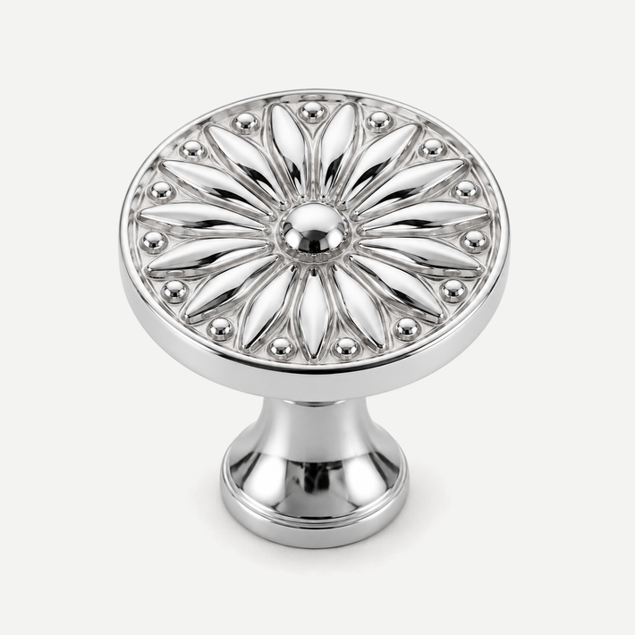 Sunburst cabinet knob - Bright Chrome - single product view