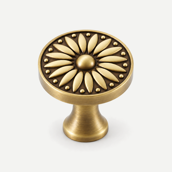 Sunburst cabinet knob - Mocha Copper - single product view