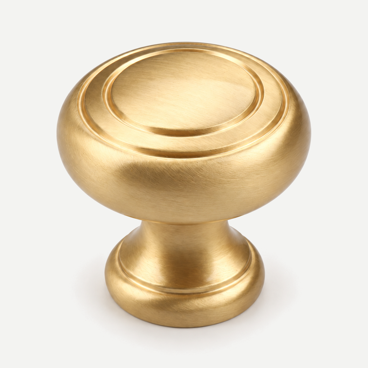 Solid brass cabinet knob 16mm - single knob on soft grey background