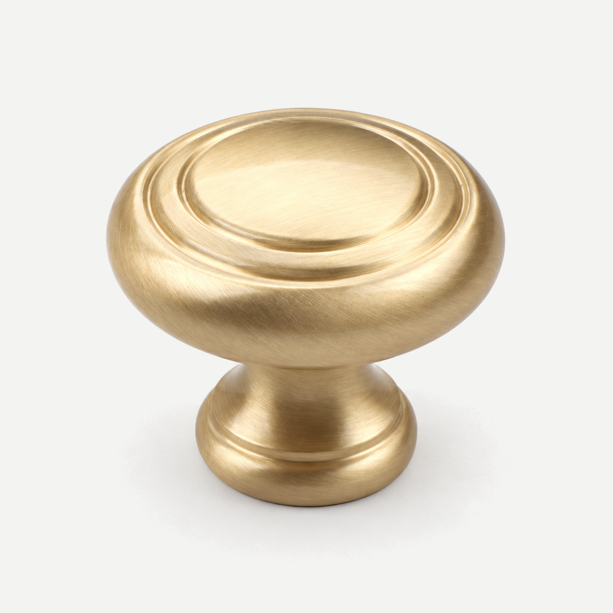 Solid brass cabinet knob 19mm - single knob on soft grey background