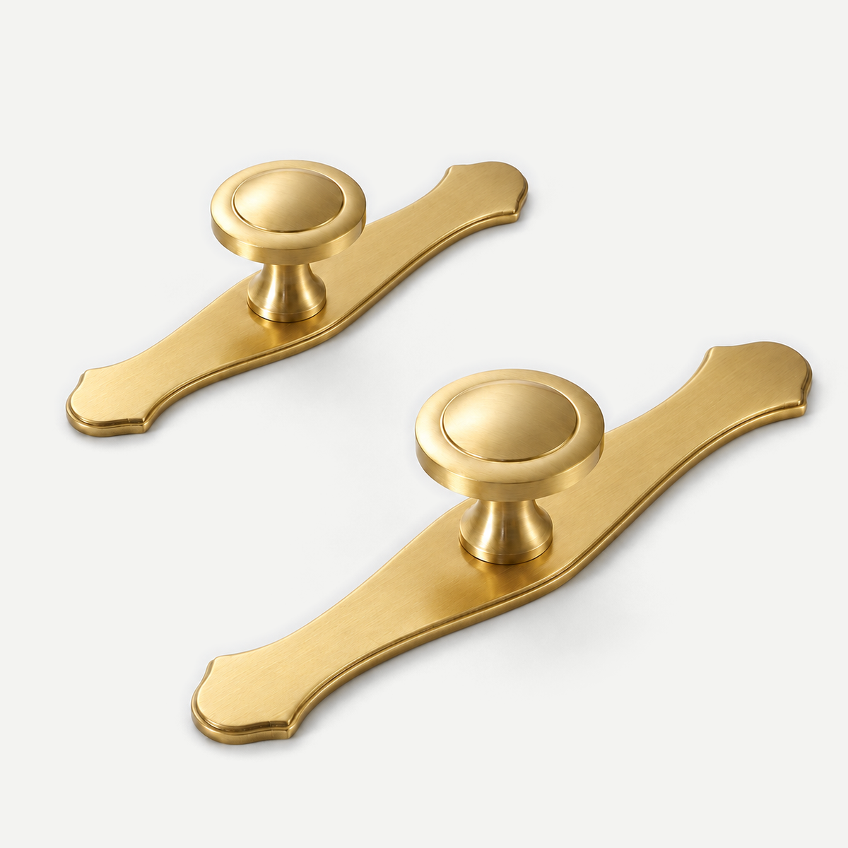 Electroplated Brass Cabinet Knob with Backplate - 110mm / 144mm Backplate — product image 1