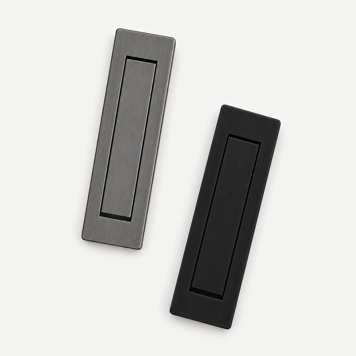 Rotating concealed flush pull80mm - Grey and Black closed single-size overview