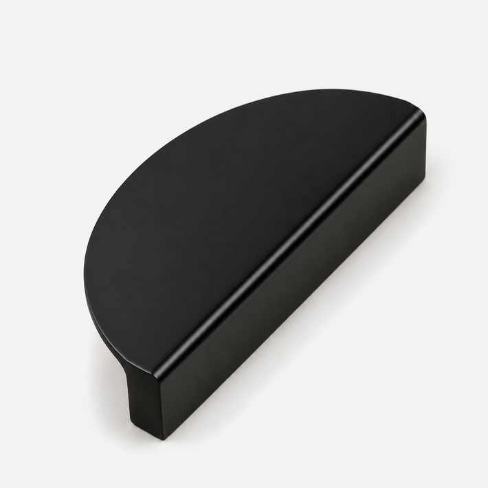 Semi circle cabinet pull - Black80mm single pull, matte finish