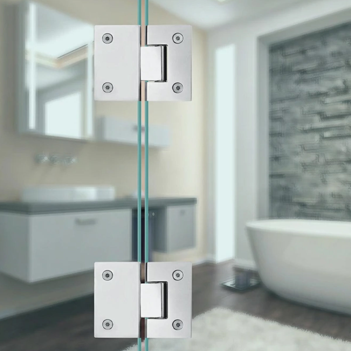 Silver Polished 304 Stainless Steel Shower Screen Hinge