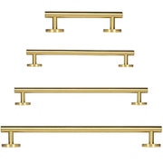 Brushed Brass Solid Brass Cupboard & Cabinet Door Pull Handle 96–224mm