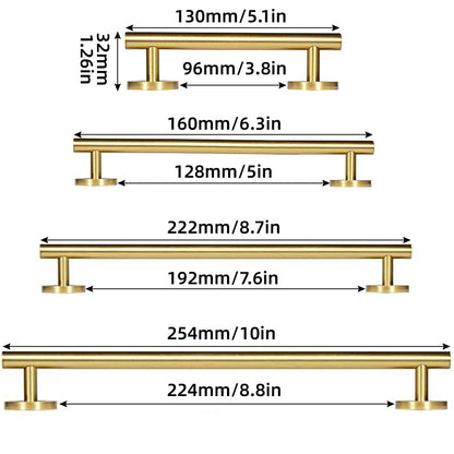 Solid Brass Cabinet Handle with Brushed Finish