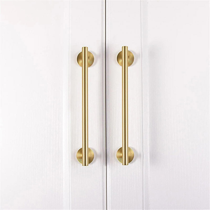 Brushed Brass Solid Brass Cupboard & Cabinet Door Pull Handle 96–224mm