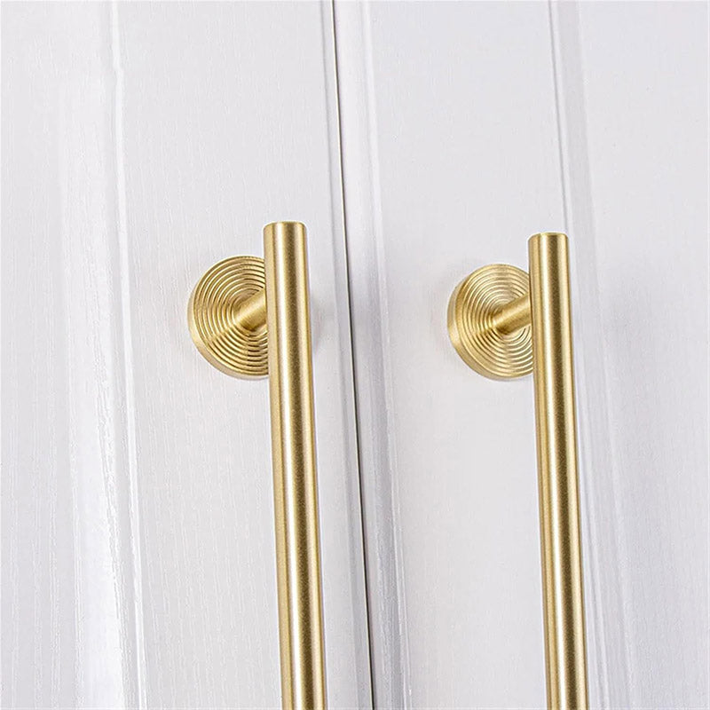 Brushed Brass Solid Brass Cupboard & Cabinet Door Pull Handle 96–224mm