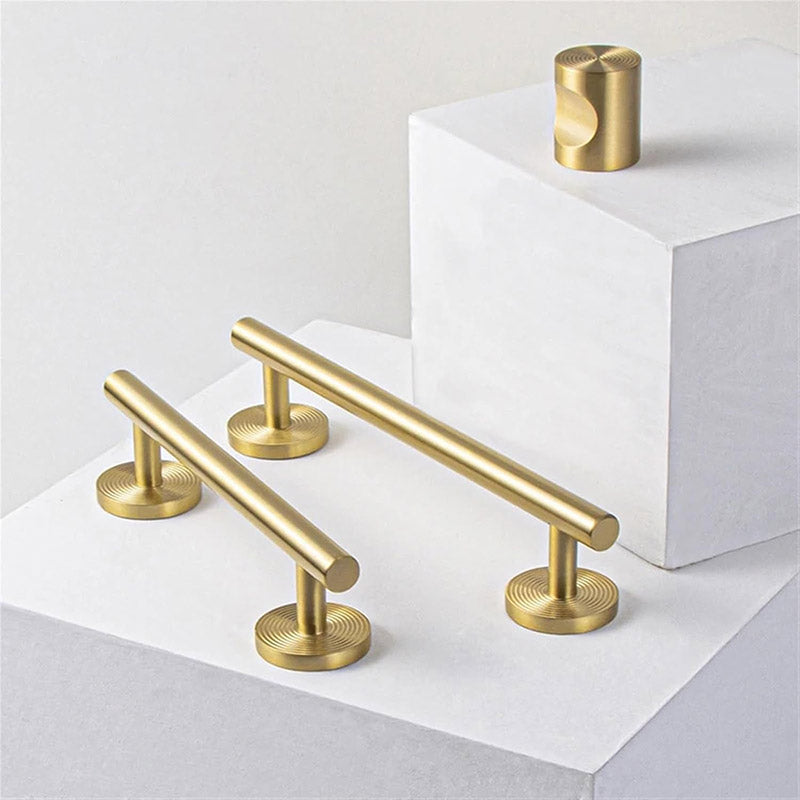 Brushed Brass Solid Brass Cupboard & Cabinet Door Pull Handle 96–224mm