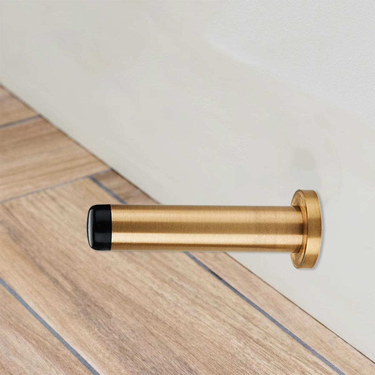 Brass Bathroom Door Stopper Wall-Mount with Rubber Tip