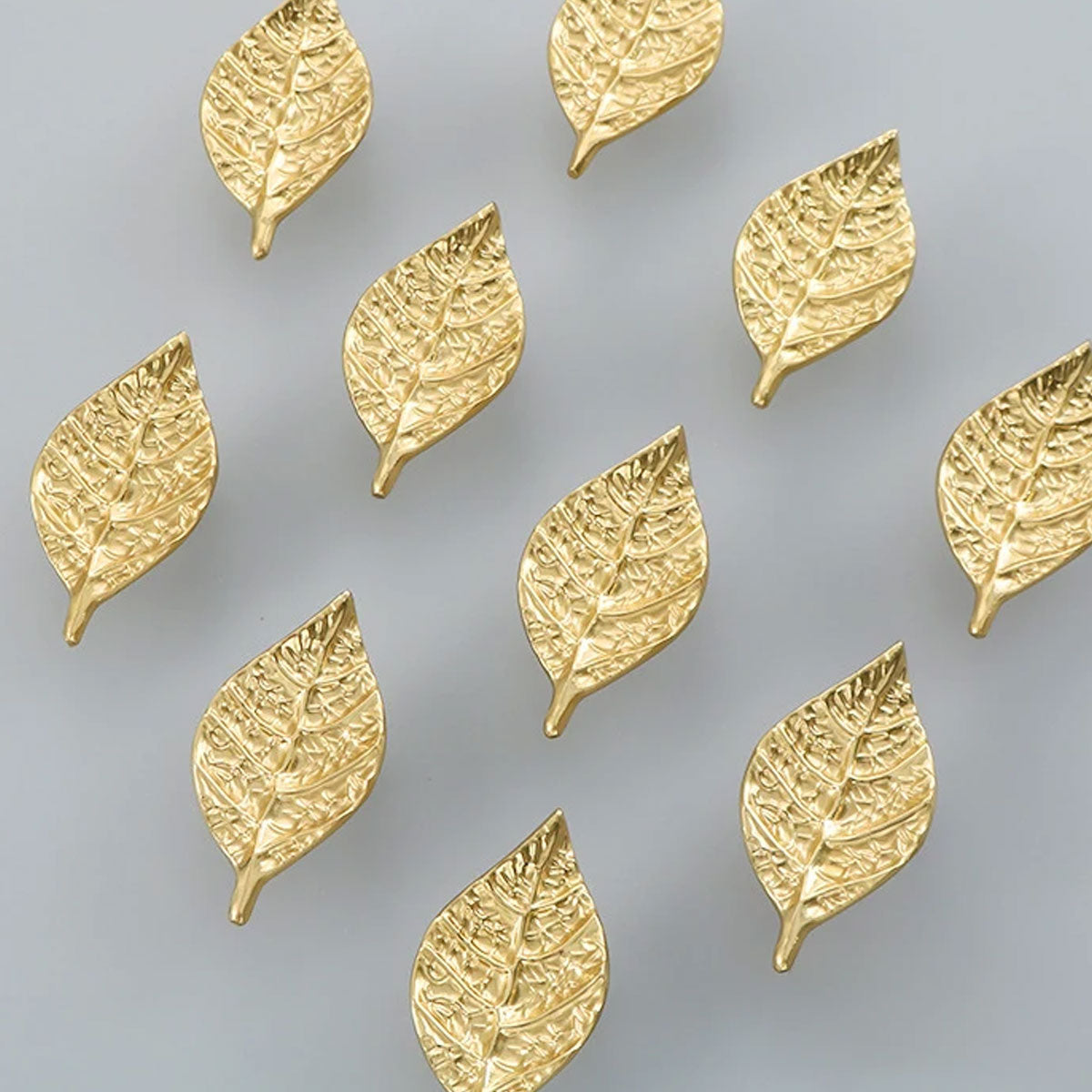 Gold Leaf Shape Brass Cupboard & Cabinet Door Pull Handle 62mm