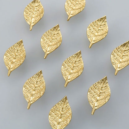Gold Leaf Shape Metal Cabinet Handle for Drawers and Doors