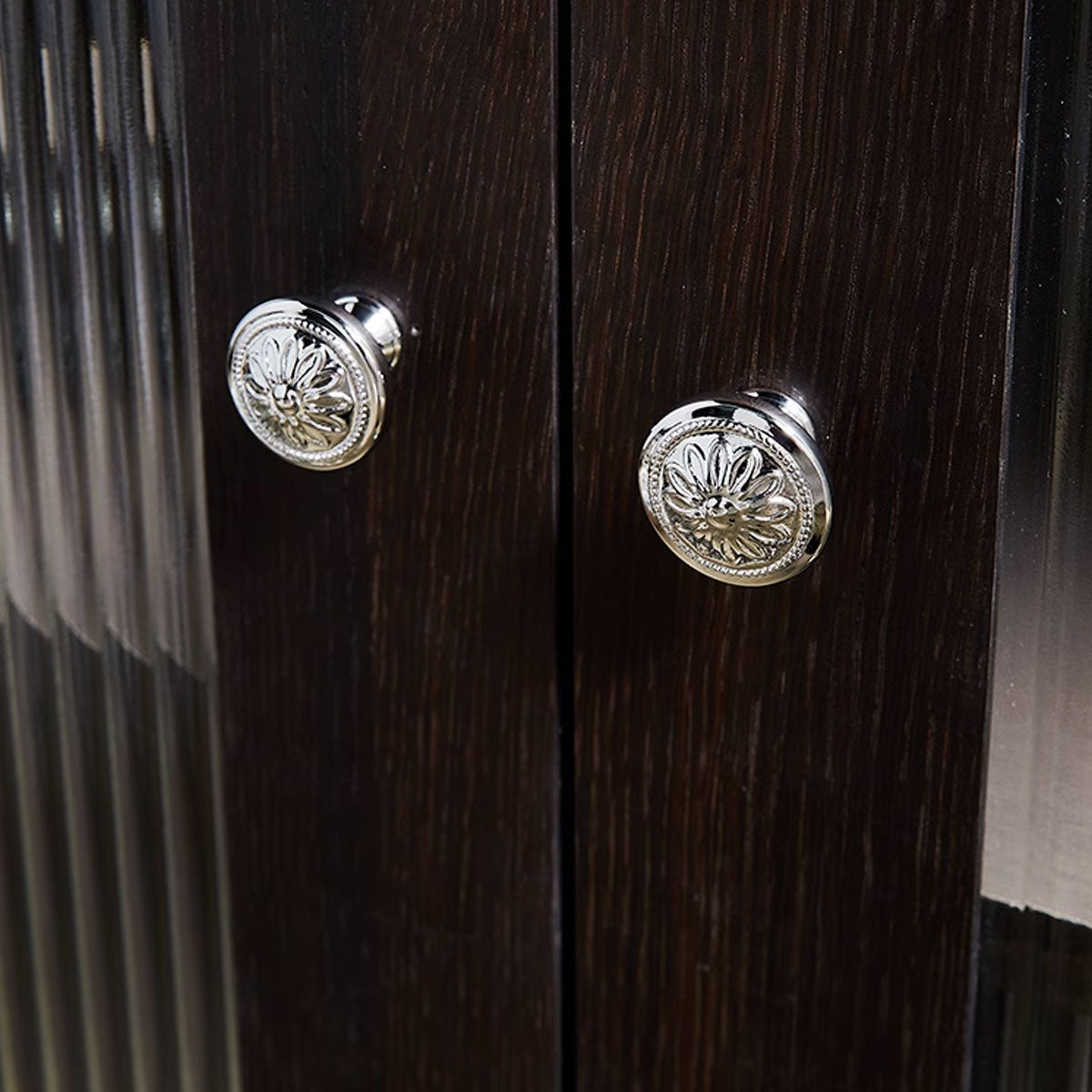 6 Styles Silver Solid Brass Cabinet Handle Single-Hole Mount