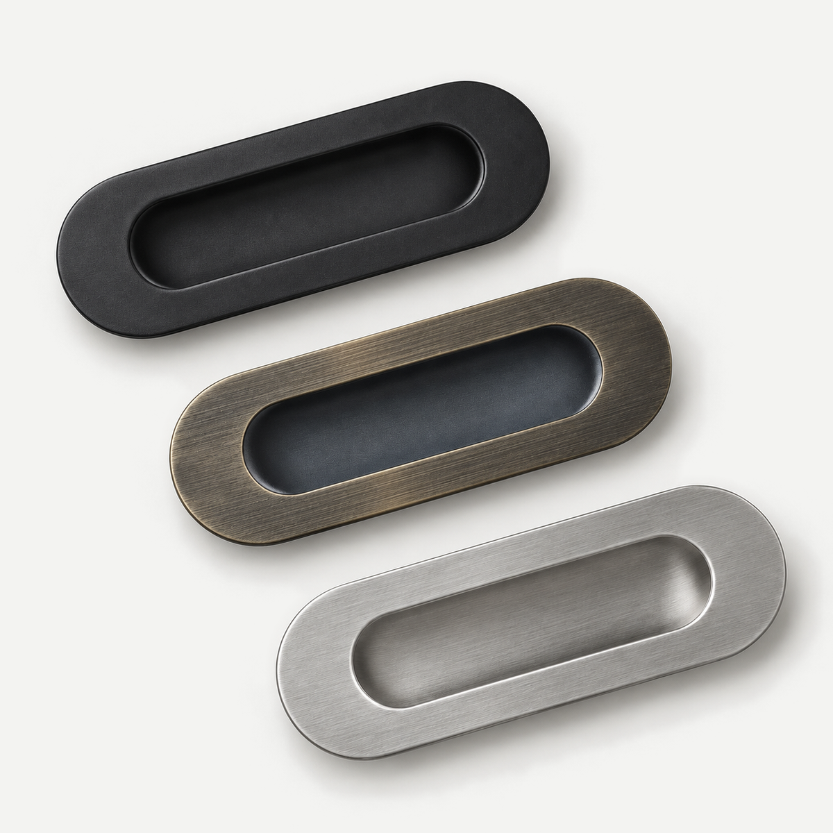 Recessed cabinet pull120x40mm - Three colour options, one single unit per colour