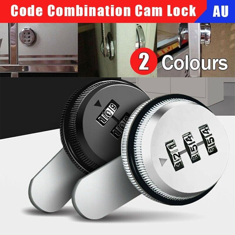 Silver 3-Digit Combination Cam Lock for Cabinets and Mailboxes